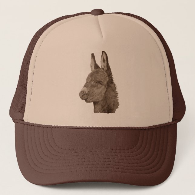 animal drawing of cute donkey trucker hat (Front)