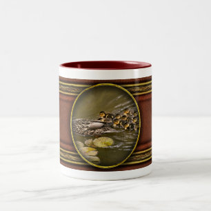 Animal - Ducks - Swim like a duck Two-Tone Coffee Mug