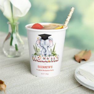 Animal Elephant Kids Graduation Party Paper Cups