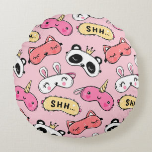 Animal Face Shhh Round Cushion