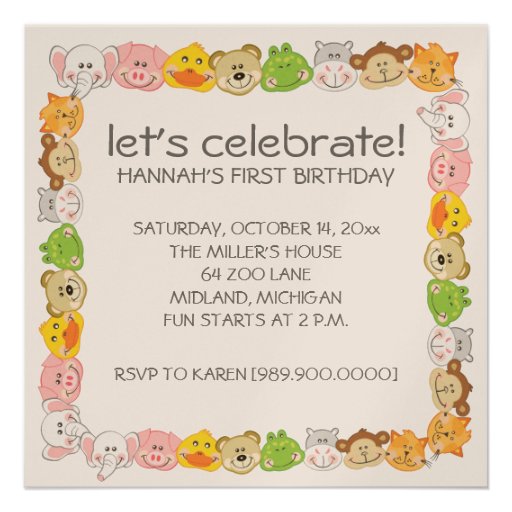 Kids Birthday Party Invitations 13 Cm X 13 Cm Square Invitation Card ...