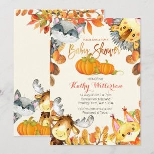 Animal Fall Pumpkin Invitation