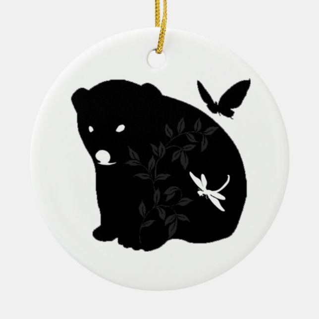 animal family ceramic tree decoration (Front)