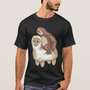 Animal Fans Sloth Riding Llama World Animal Day T-Shirt