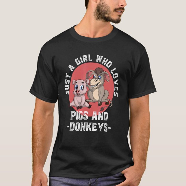 Animal Farmer Women Just A Girl Who Loves Pigs And T-Shirt (Front)