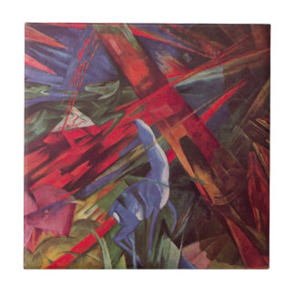 Animal Fates by Franz Marc, Vintage Cubism Art Tile