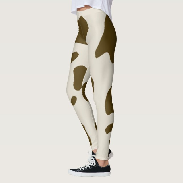 Animal Faux Brown Cow Skin Leggings (Left)
