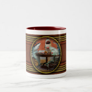 Animal - Fish - Card Sharks Two-Tone Coffee Mug