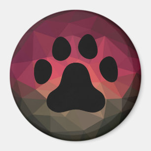 Animal footprint, pet paw crystal geometric design magnet