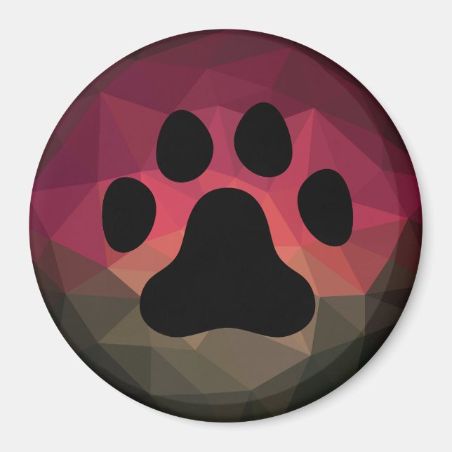 Animal footprint, pet paw crystal geometric design magnet (Front)
