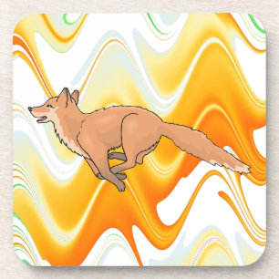 Animal Fox Forest Office Party Shower Digital Art Coaster