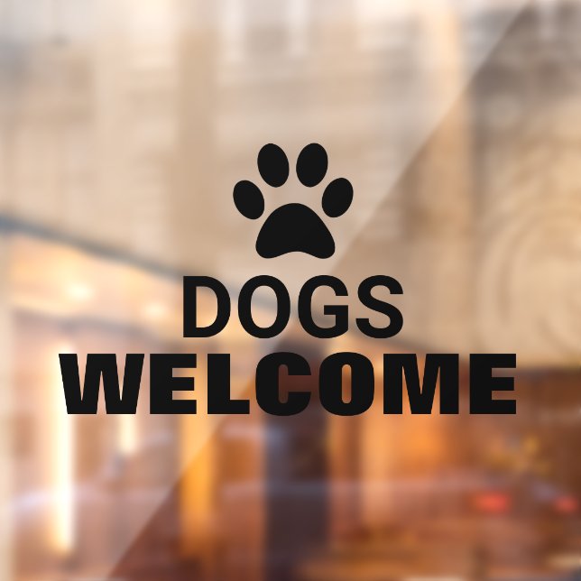Animal Friendly Dogs Welcome Business Glass Window Cling (Sheet 2)
