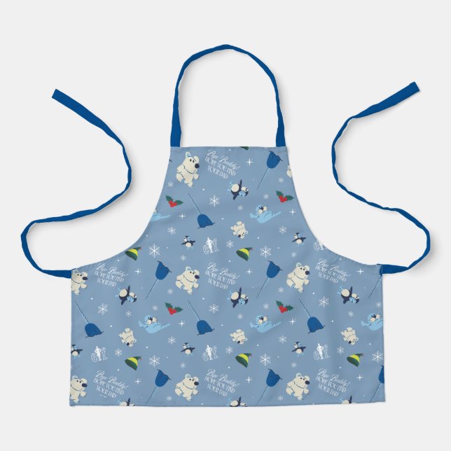 Animal Friends "Bye Buddy" Winter Pattern Apron (Front)