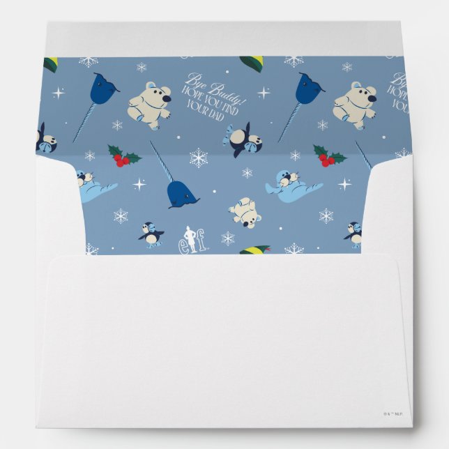 Animal Friends "Bye Buddy" Winter Pattern Envelope (Back (Bottom))