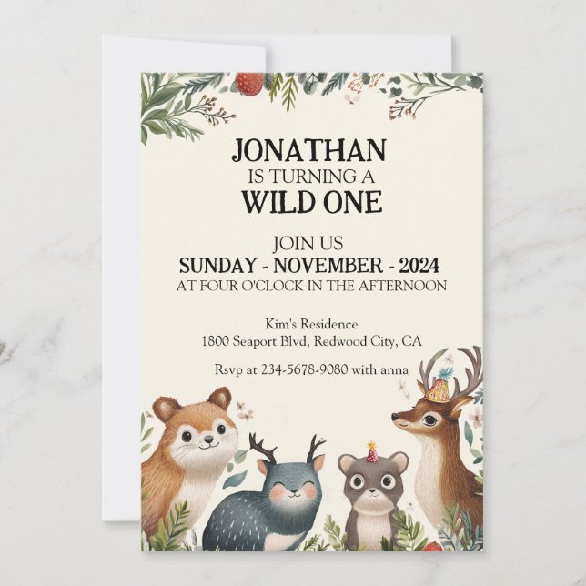 Animal Friends Invitation (Front)