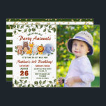 Animal Friends Zoo Party Greenery Birthday Photo Invitation<br><div class="desc">Animal Friends Zoo Party Greenery Birthday Photo Invitation</div>