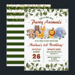 Animal Friends Zoo Party Greenery Kids Birthday Invitation<br><div class="desc">Animal Friends Zoo Party Greenery Kids Birthday Invitation</div>