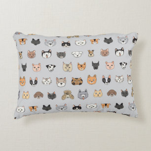 Animal Fun: Cats Dogs Doodle Mix Decorative Cushion