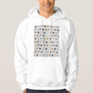 Animal Fun: Cats Dogs Doodle Mix Hoodie
