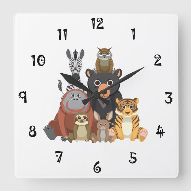 Animal Fun Collection Wall Clock (Front)