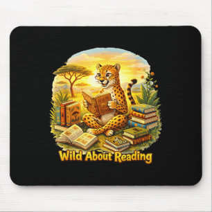 Animal funny wild ab0ut reading cheetah read book mouse mat