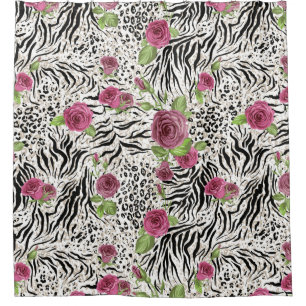 Animal Fur and Flowers Shower Curtain