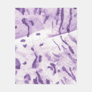Animal Geometric Textured. Lavender Cross Lines. L Fleece Blanket