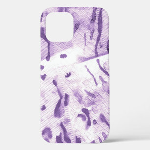 Animal Geometric Textured. Lavender Cross Lines. L iPhone 12 Case