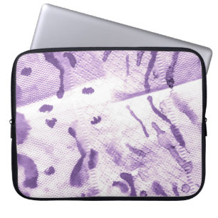 Animal Geometric Textured. Lavender Cross Lines. L Laptop Sleeve