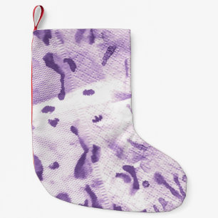 Animal Geometric Textured. Lavender Cross Lines. L Small Christmas Stocking