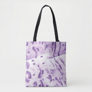 Animal Geometric Textured. Lavender Cross Lines. L Tote Bag