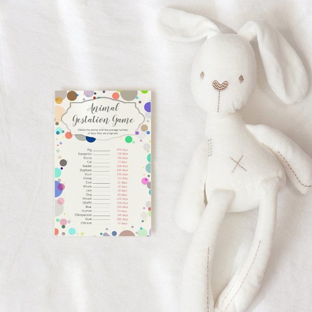 Animal Gestation Baby Shower Game with Answer Key (Creator Uploaded)