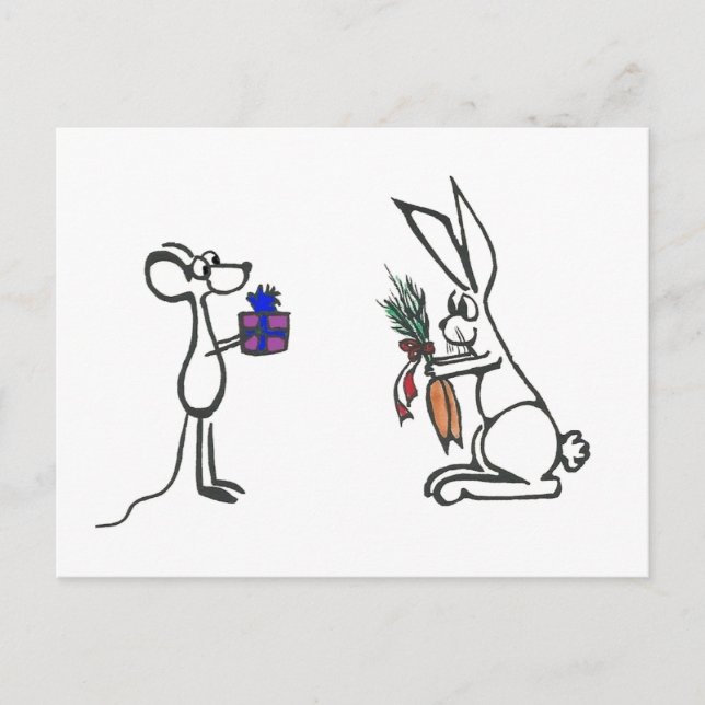 Animal Gift Exchange Blank Postcard (Front)