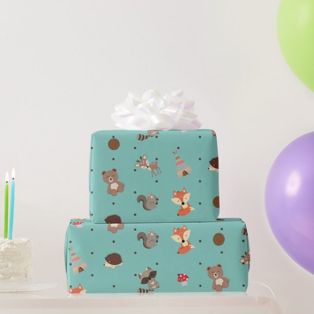 Animal Gift Paper of the Forest (Party Gifts)