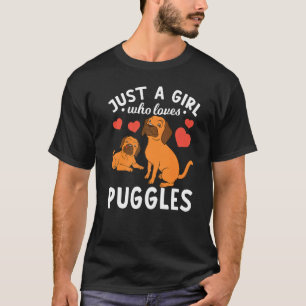 Animal Girls Dog Women Dog Owner Cute Puggle T-Shirt