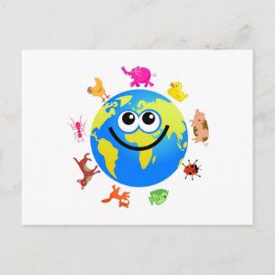 Animal Globe Postcard