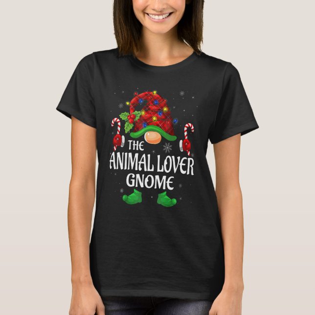 Animal  Gnome Buffalo Red Matching Family Christma T-Shirt (Front)