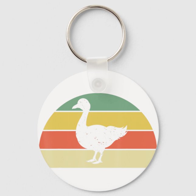 Animal Goose Lover Farmer Retro Farm Bird Goose  Key Ring (Front)
