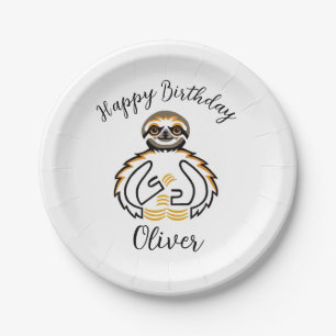 Animal - Graphic SLOTH - Wild animals -Party Paper Plate