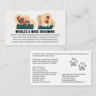 Animal Groomer Working on Pets Business Card