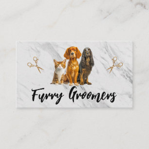 Animal Grooming Scissors Cute Dog Cat Business Card