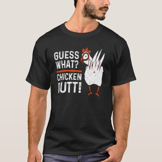 Animal Guess What Chicken Butt Cute Chickens Buffs T-Shirt (Front)