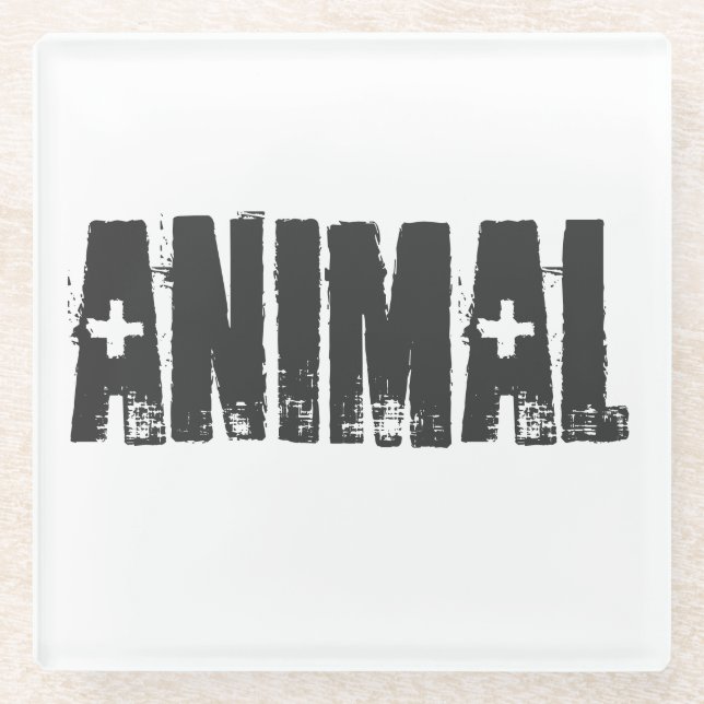 Animal - Gym Bodybuilding Fitness Glass Coaster (Front)