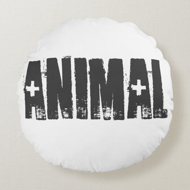 Animal - Gym Bodybuilding Fitness Round Cushion (Front)