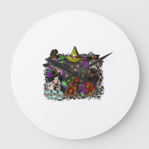 Animal Halloween Large Clock