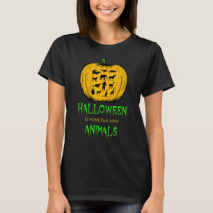 Animal Halloween Pumpkin Jack O Lantern Zoo Veteri T-Shirt