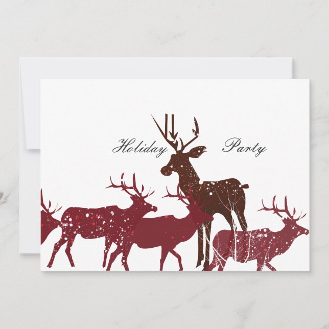 Animal Holiday Snow Invitation (Front)