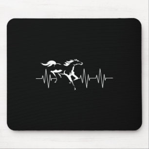 Animal Horse Lover Horseback Gift Heartbeat Horse Mouse Mat