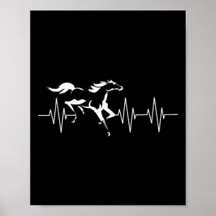 Animal Horse Lover Horseback Gift Heartbeat Horse Poster