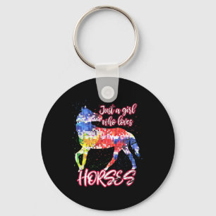 Animal Horse Riding Equestrian Women Girls Colorfu Key Ring